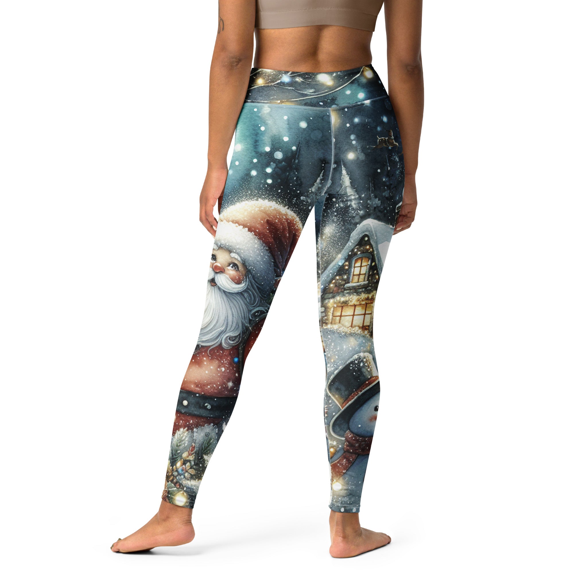 Santa's Cozy Cottage Yoga Leggings