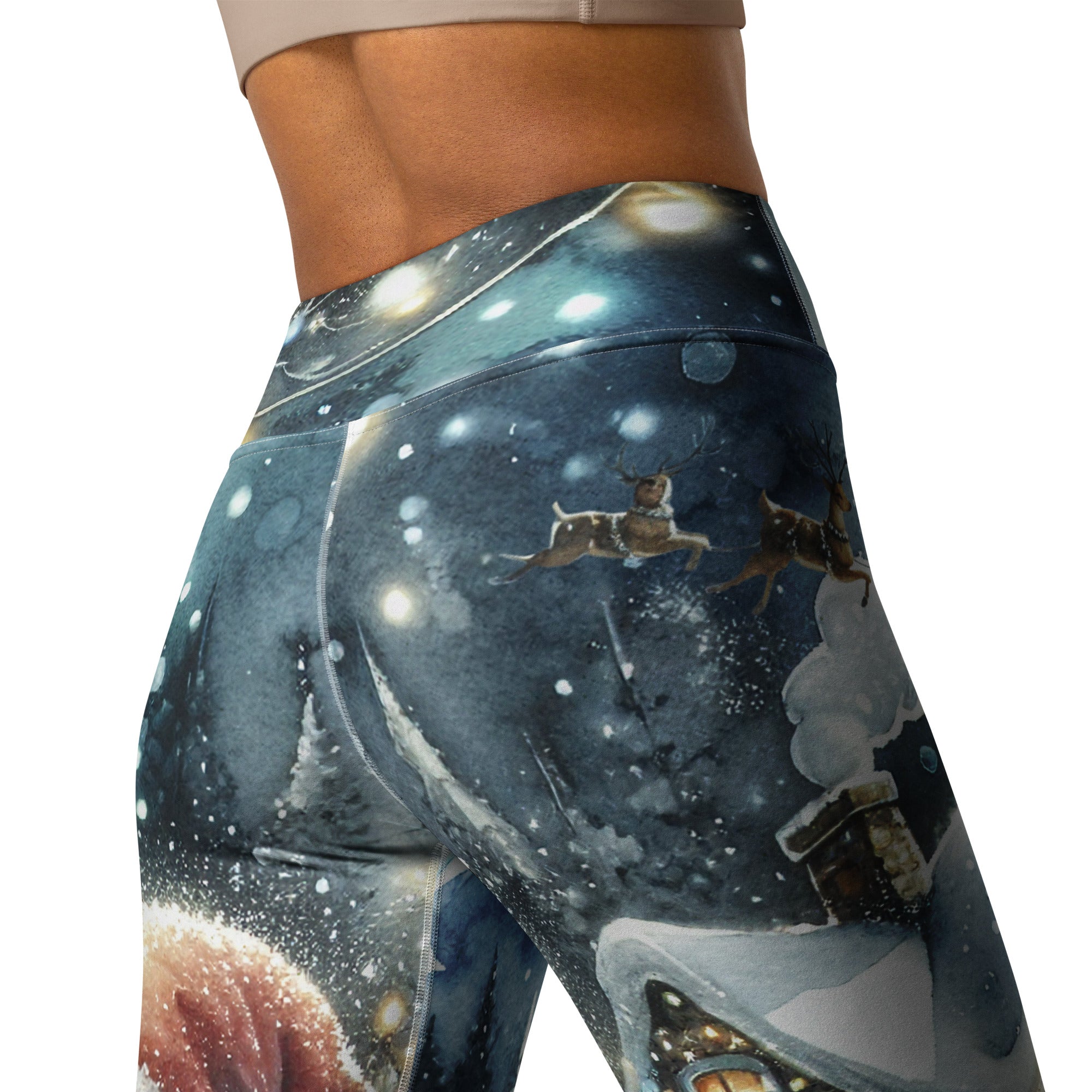 Santa's Cozy Cottage Yoga Leggings