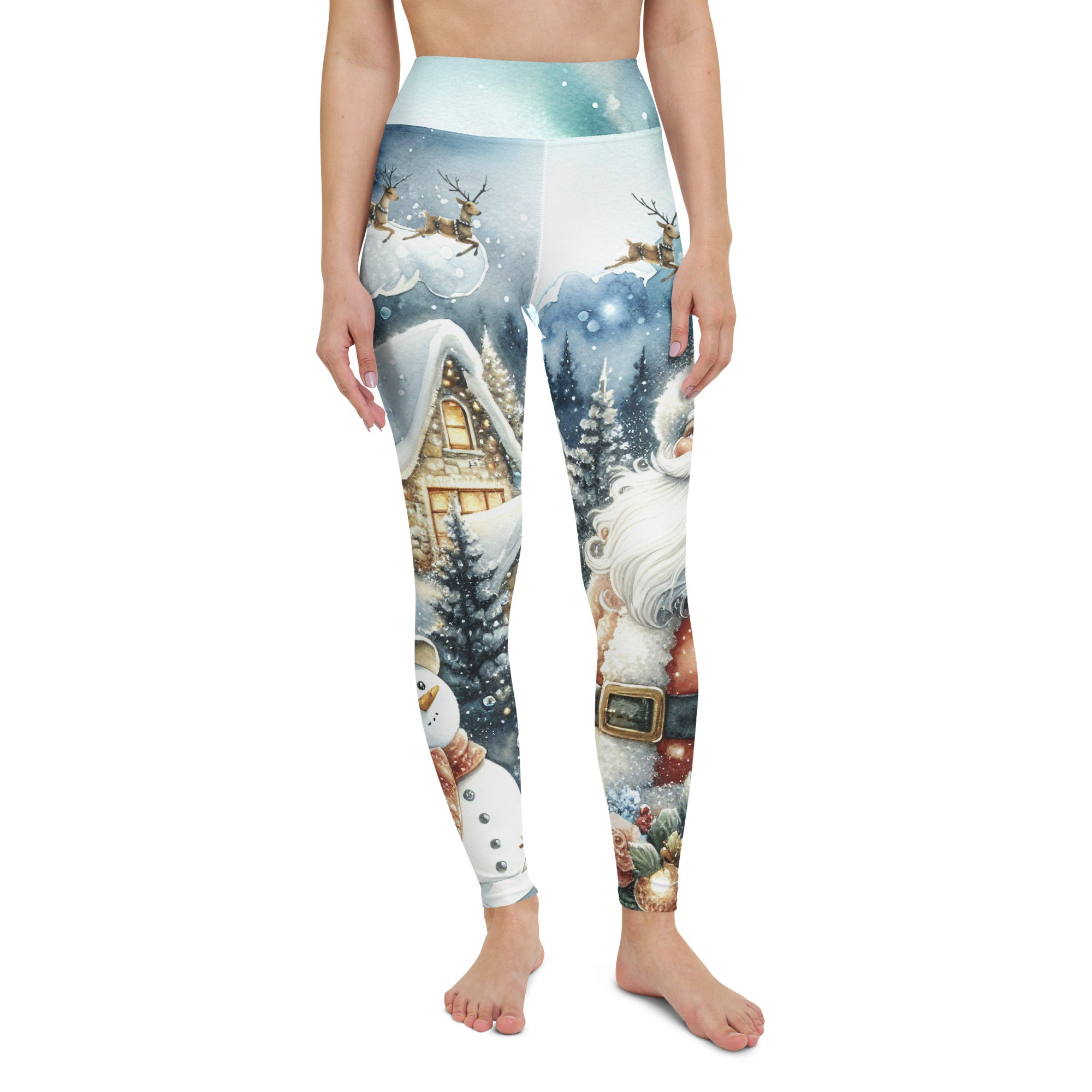 Santa's Cozy Cottage Yoga Leggings