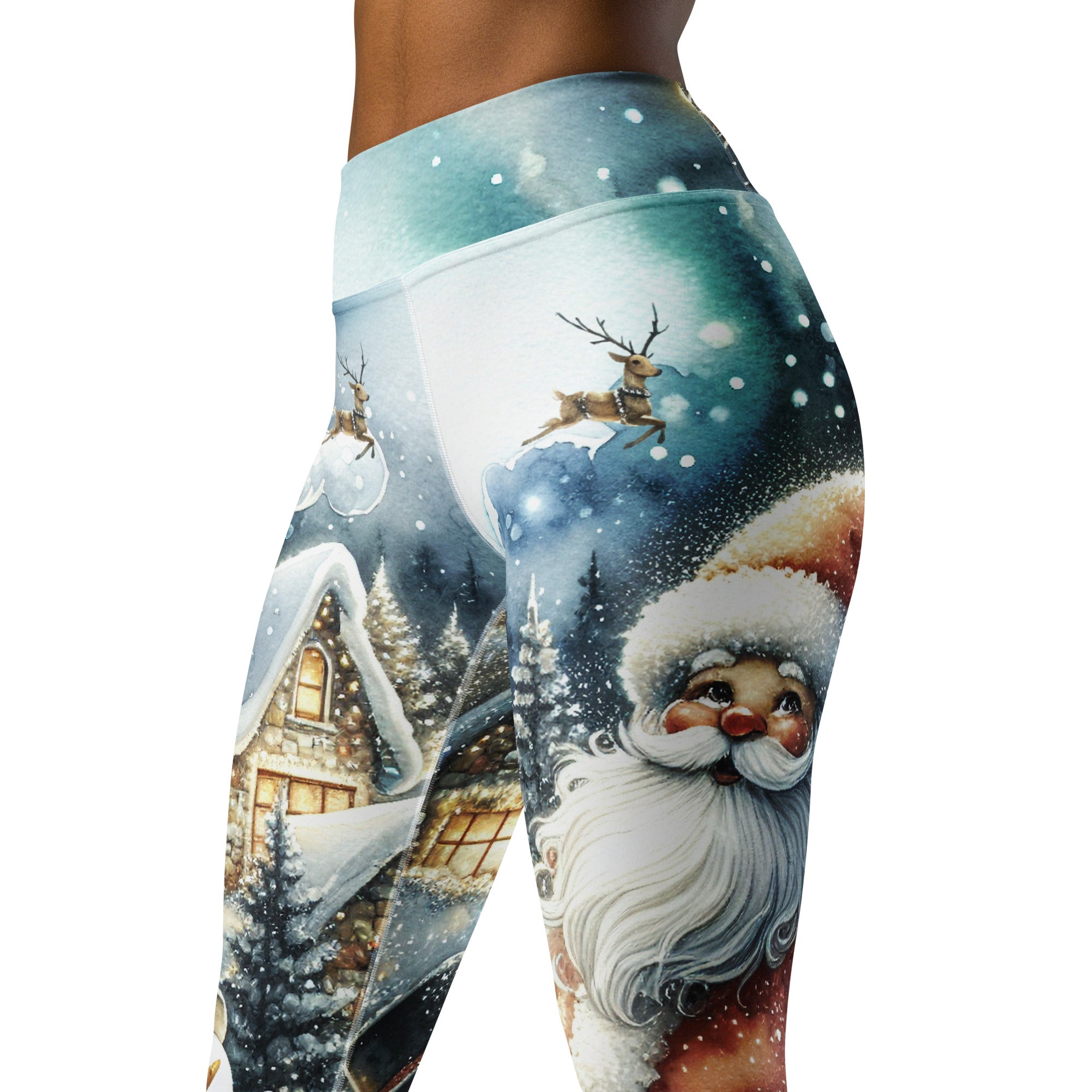 Santa's Cozy Cottage Yoga Leggings