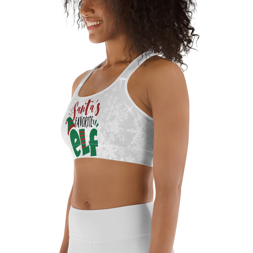 Santa's Favorite Elf Sports Bra