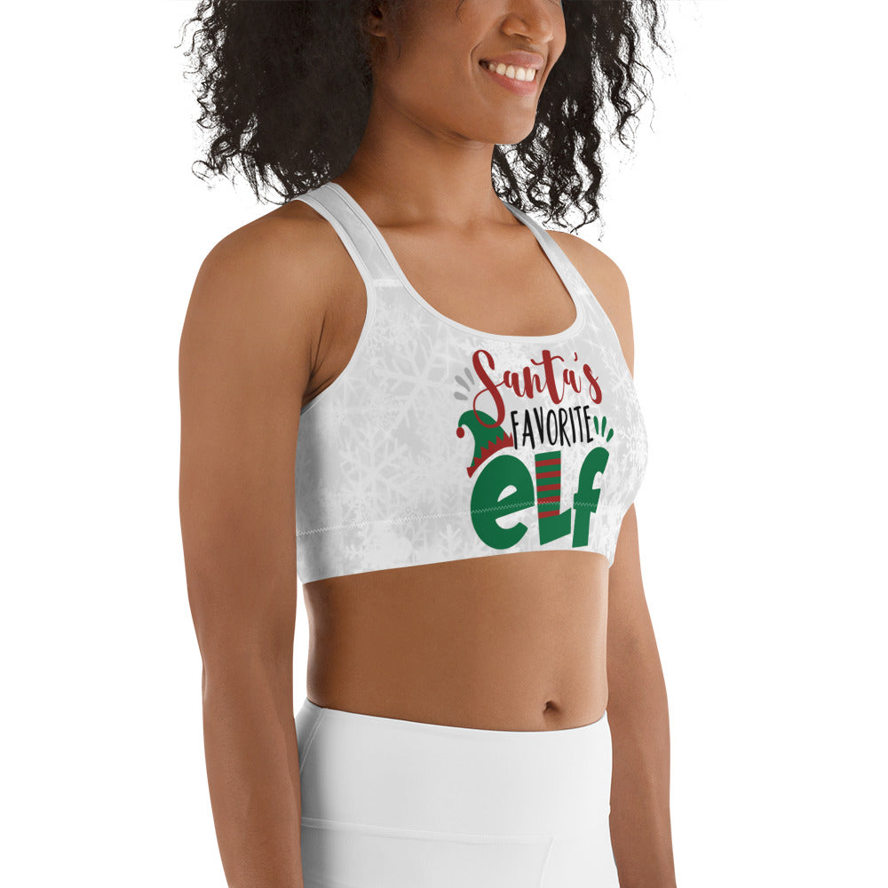 Santa's Favorite Elf Sports Bra