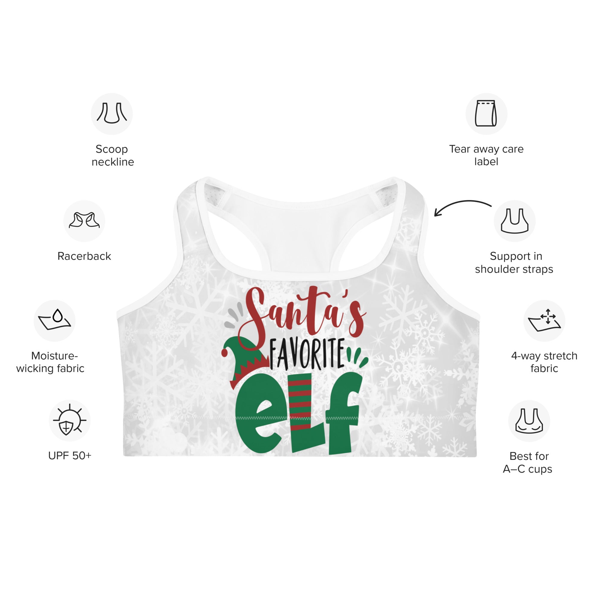 Santa's Favorite Elf Sports Bra