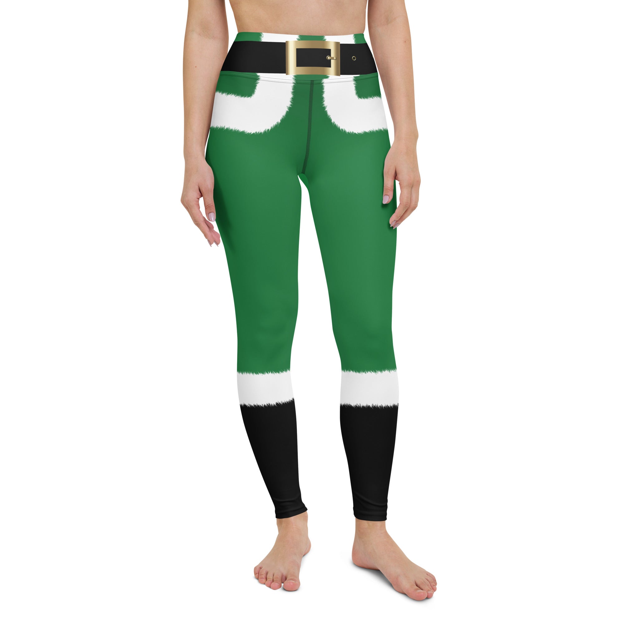 Santa's Simple Outfit Green Yoga Leggings