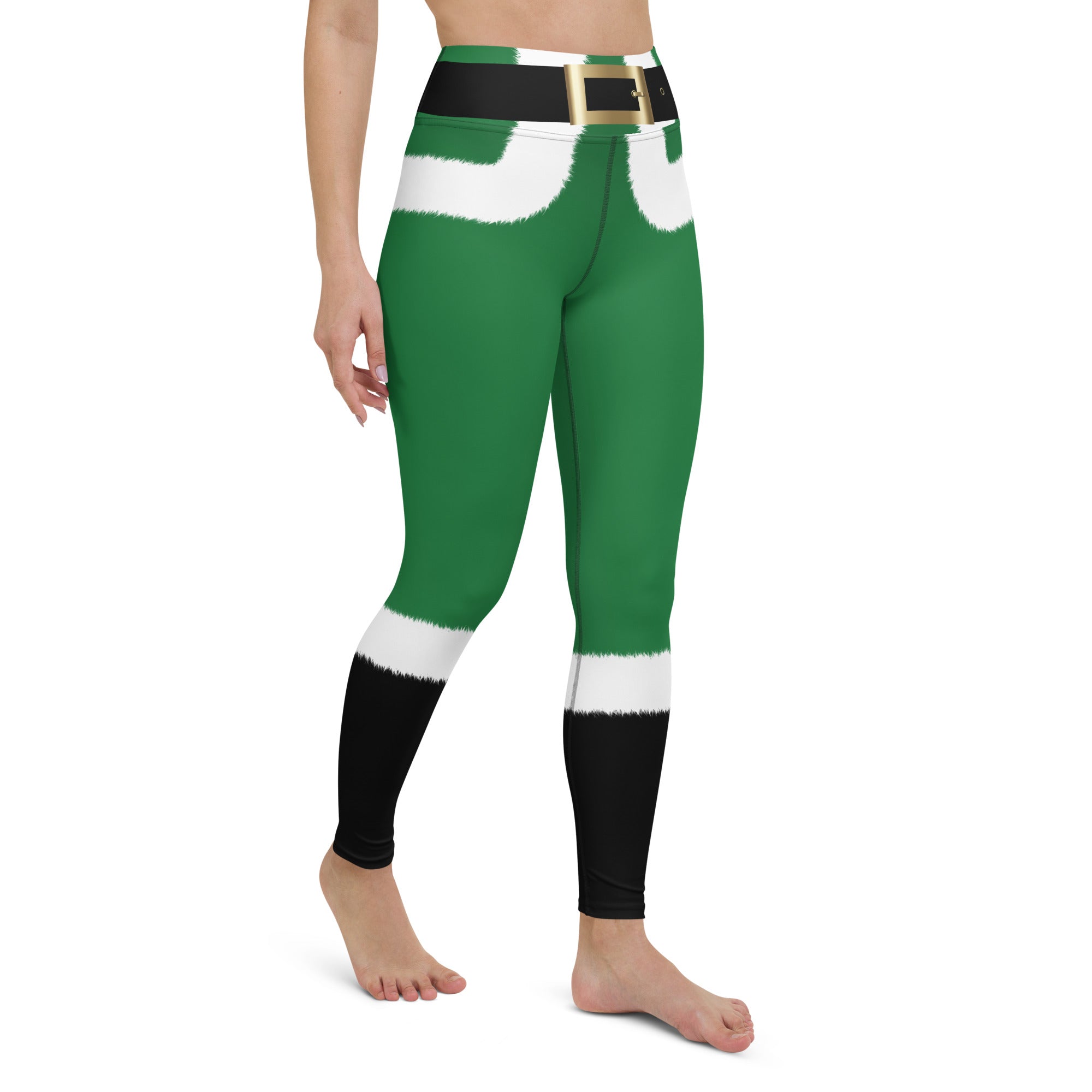 Santa's Simple Outfit Green Yoga Leggings