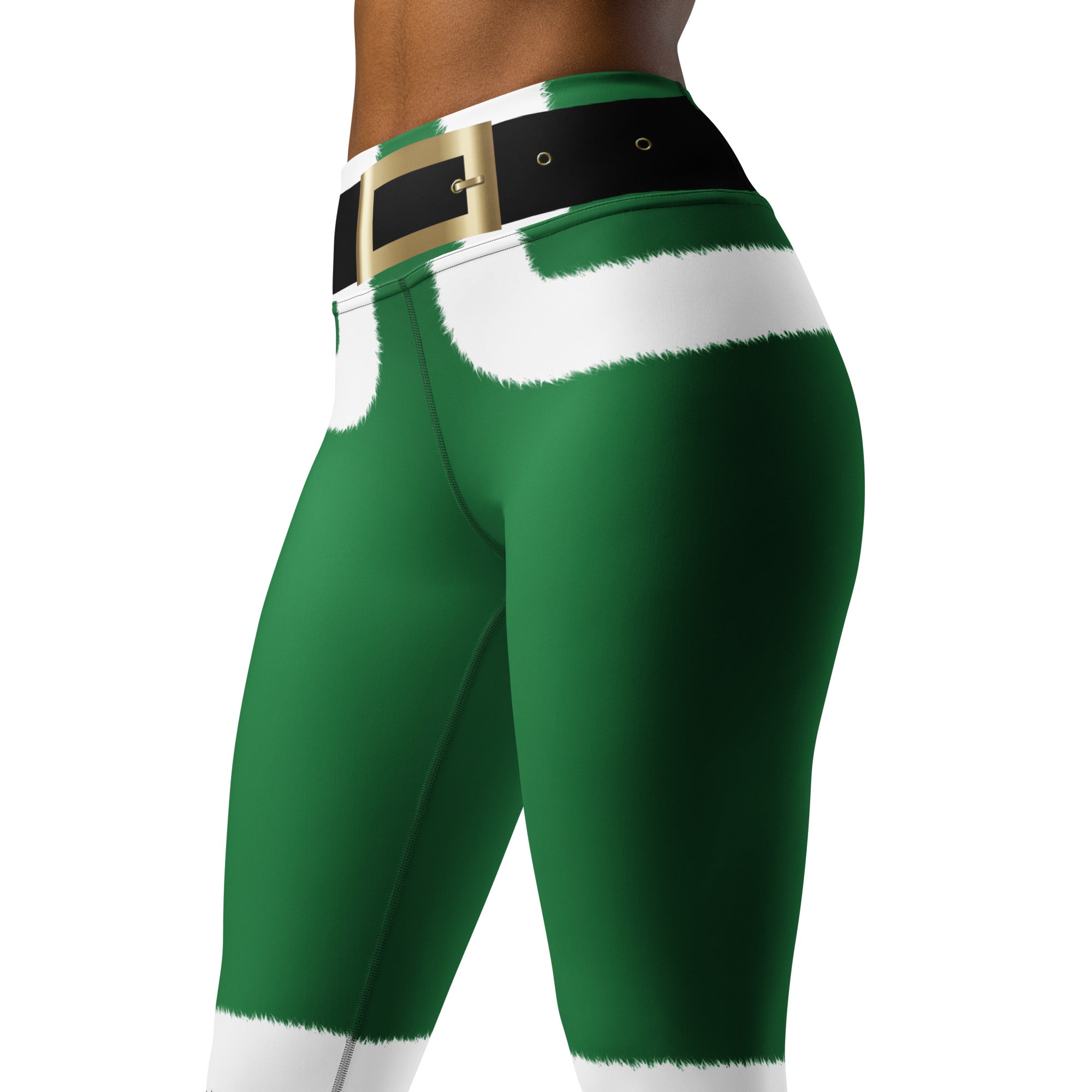 Santa's Simple Outfit Green Yoga Leggings