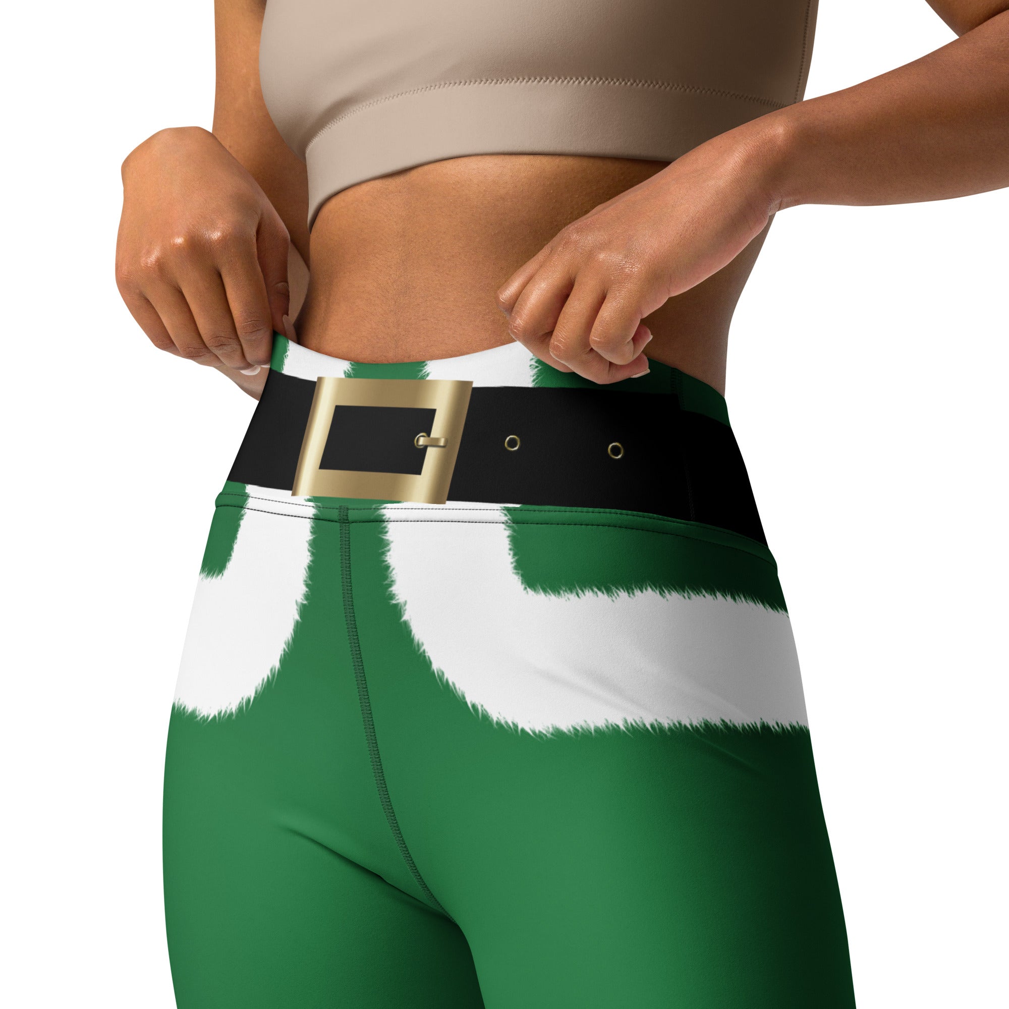 Santa's Simple Outfit Green Yoga Leggings