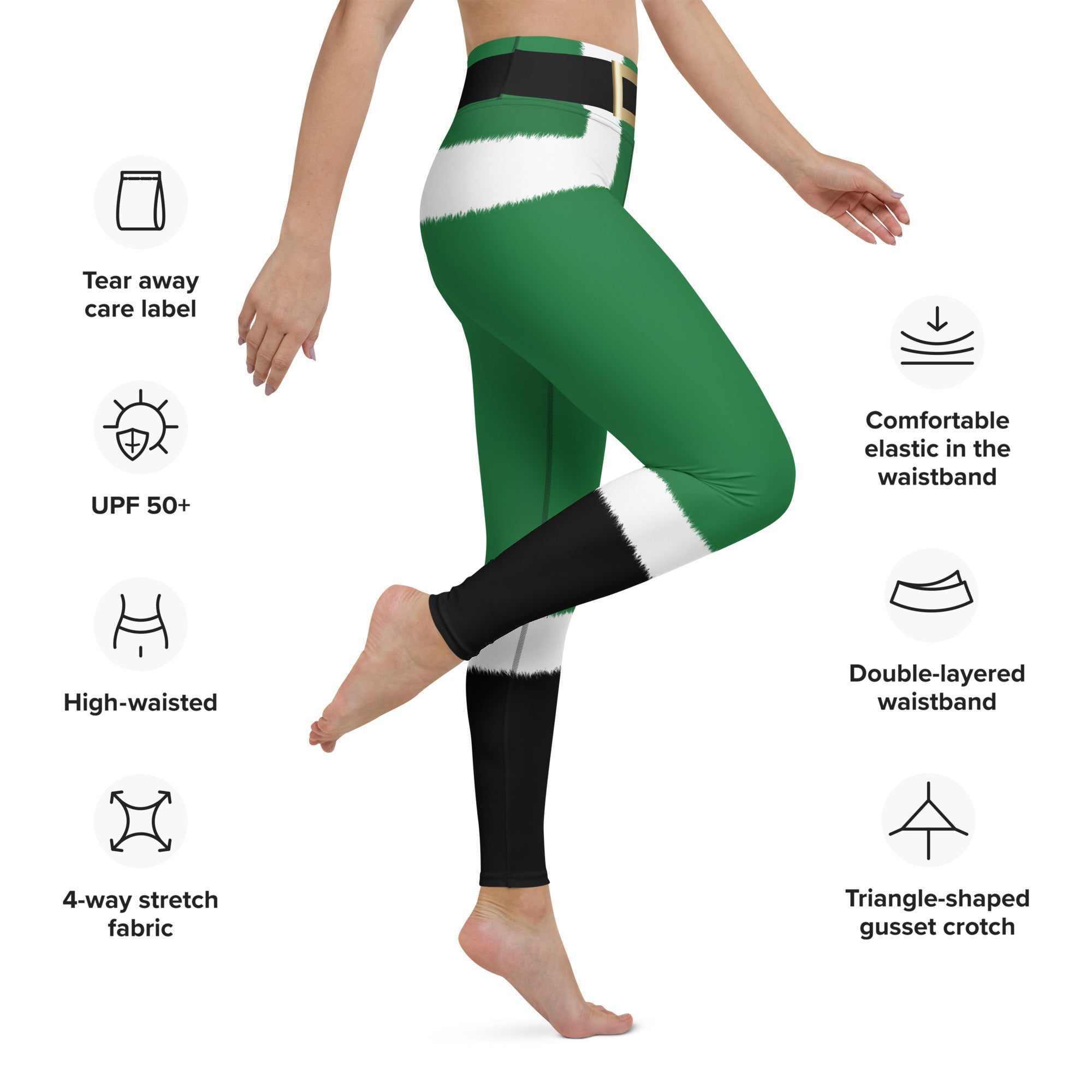 Santa's Simple Outfit Green Yoga Leggings