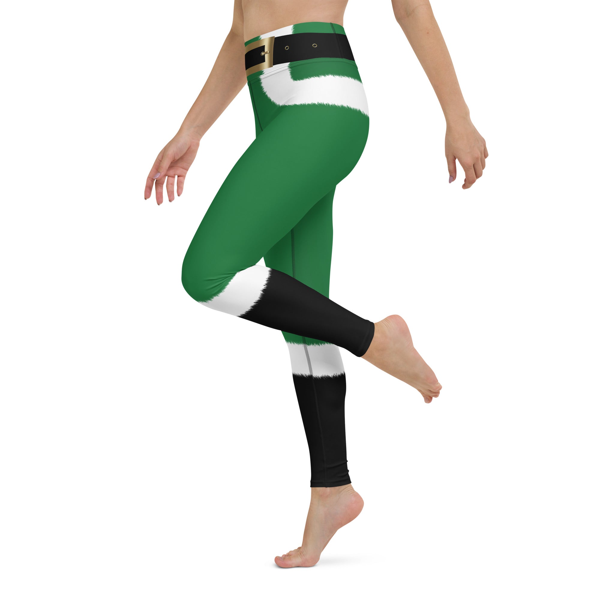 Santa's Simple Outfit Green Yoga Leggings