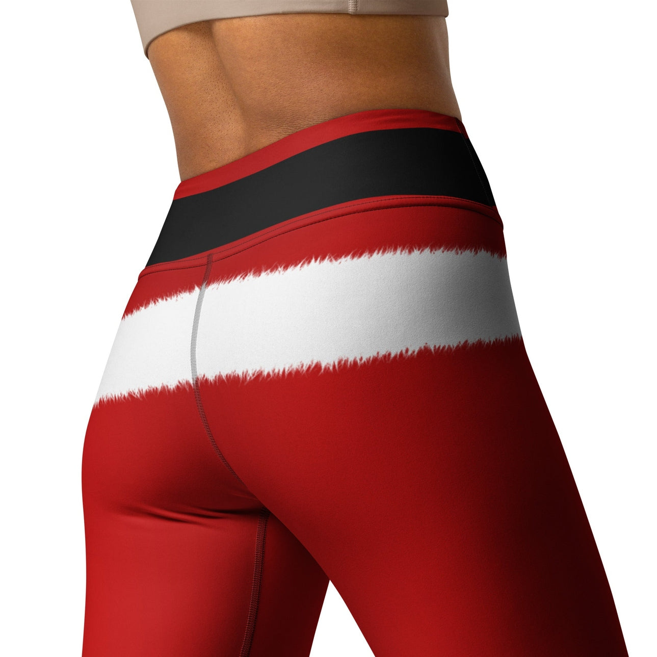 Santa's Simple Outfit Red Yoga Leggings