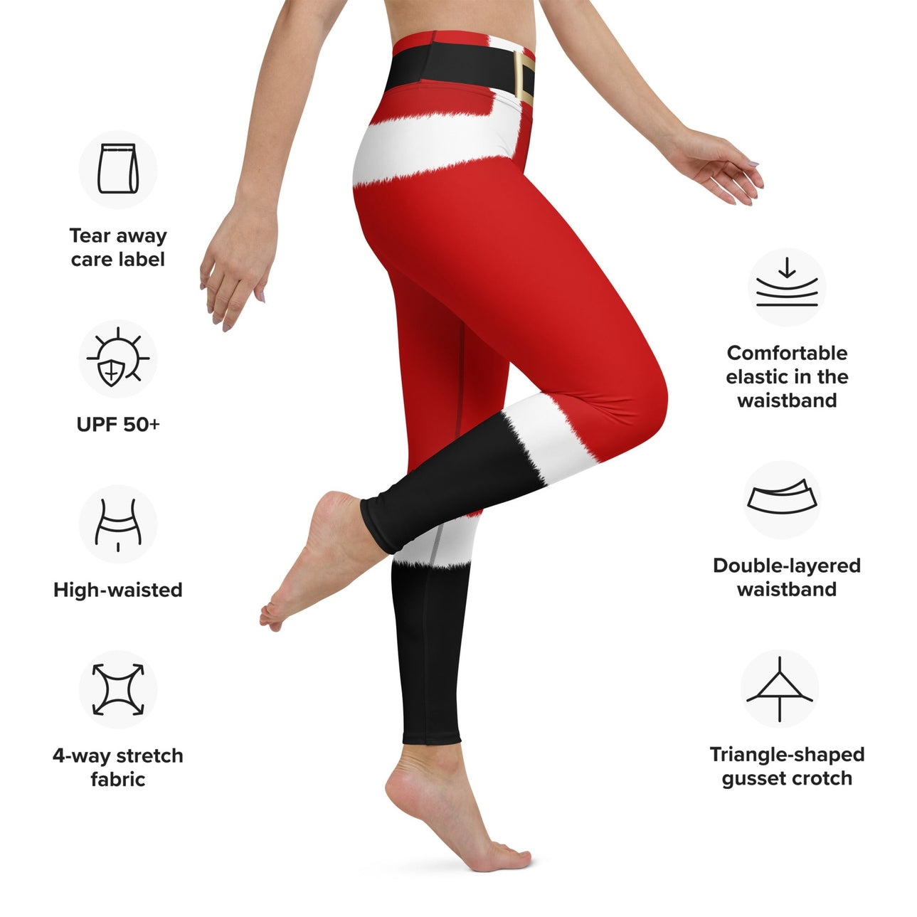 Santa's Simple Outfit Red Yoga Leggings