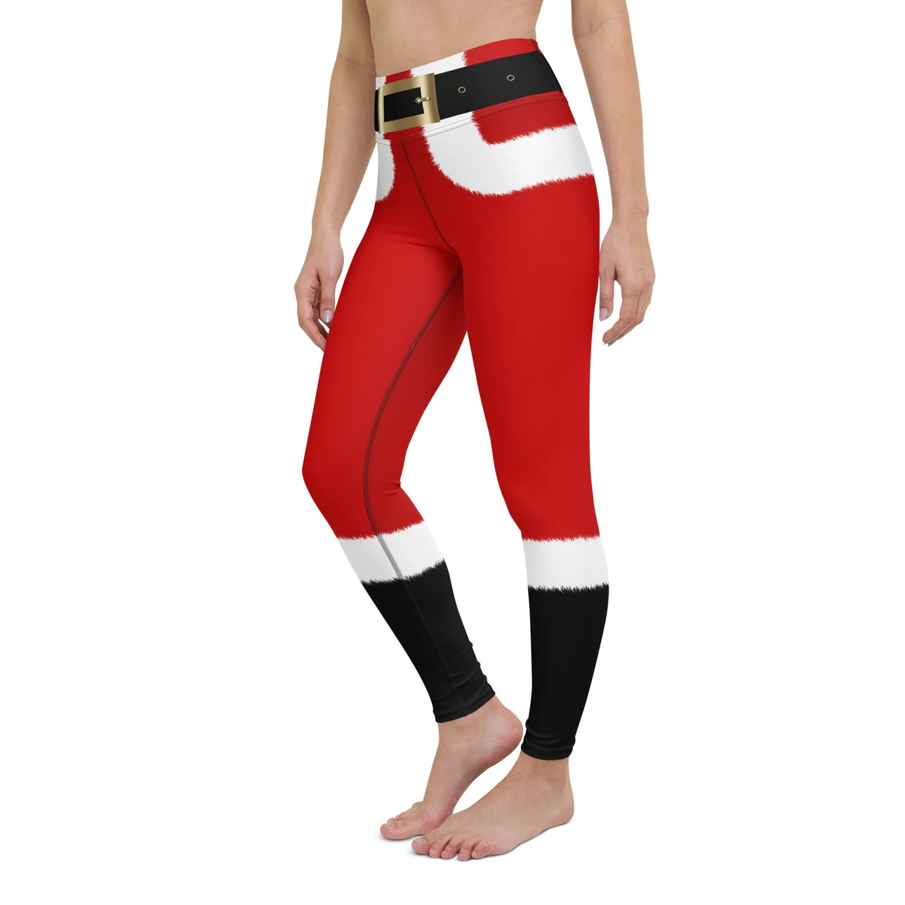 Santa's Simple Outfit Red Yoga Leggings