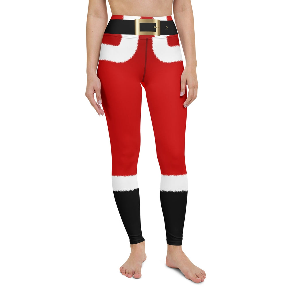 Santa's Simple Outfit Red Yoga Leggings