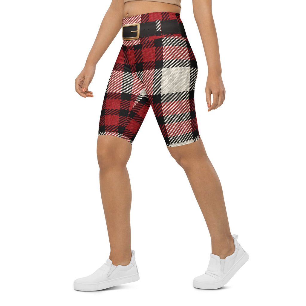 Santa's Tartan Biker Shorts