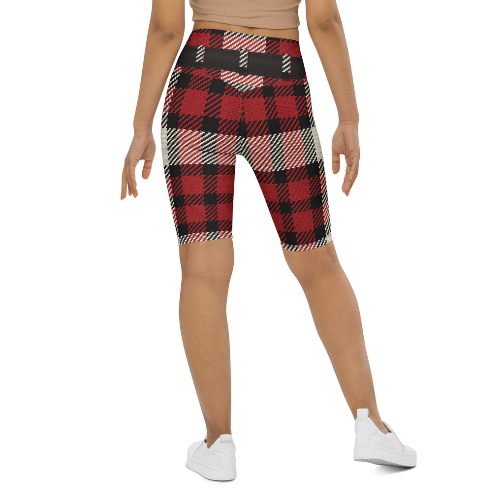 Santa's Tartan Biker Shorts