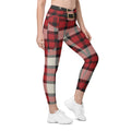 Santa's Tartan Crossover Leggings With Pockets