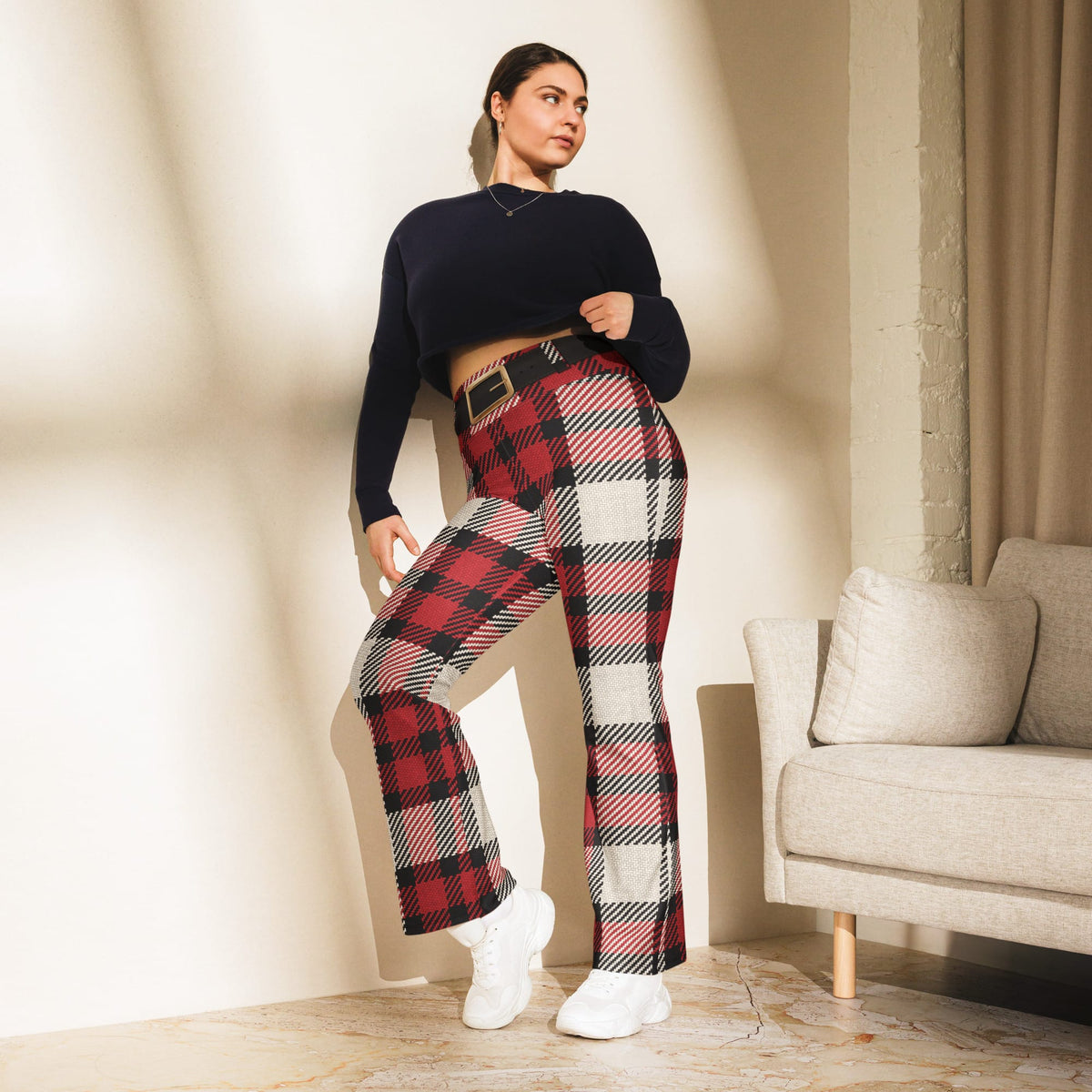 Santa's Tartan Flare Leggings