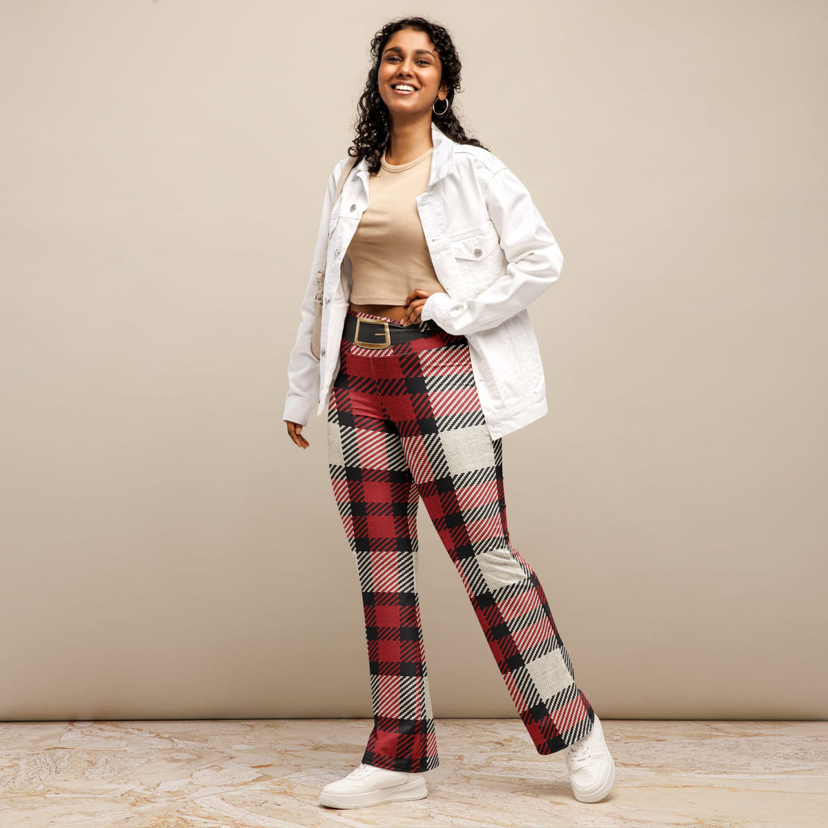 Santa's Tartan Flare Leggings