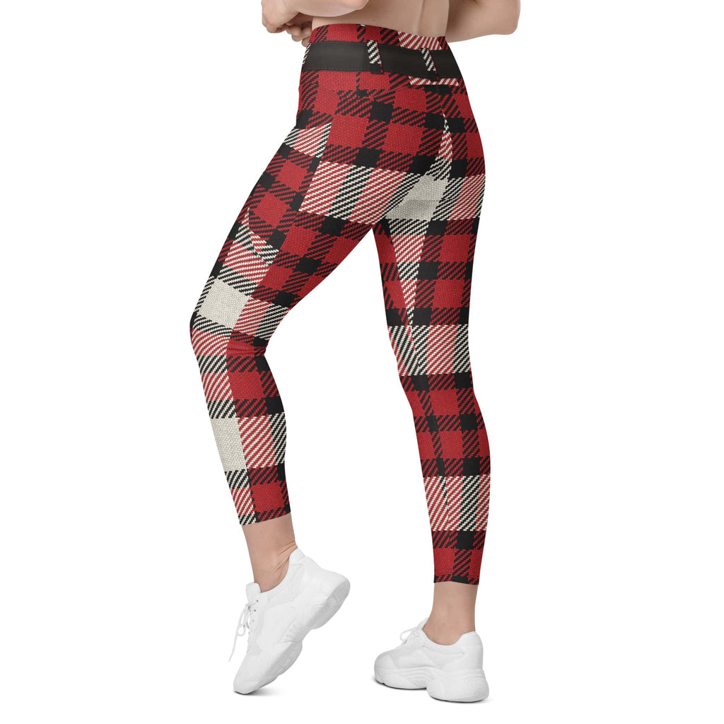 Santa's Tartan Leggings With Pockets