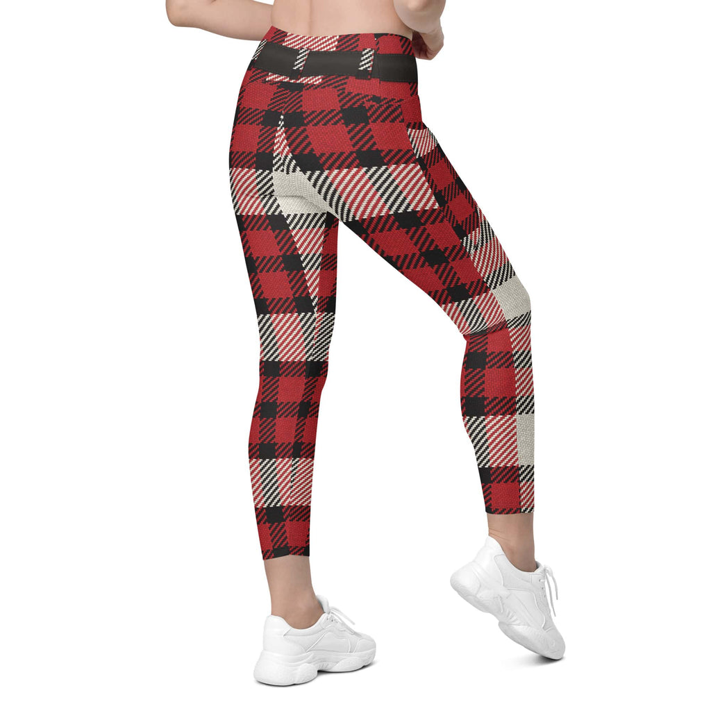 Santa's Tartan Leggings With Pockets