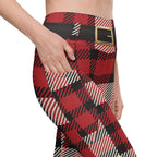 Santa's Tartan Leggings With Pockets