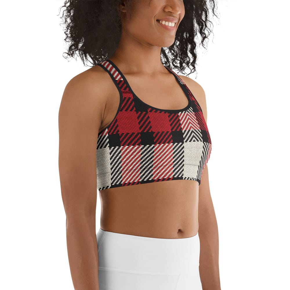Santa's Tartan Sports Bra