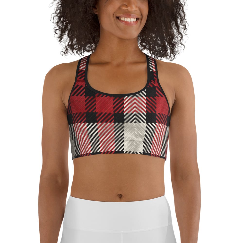Santa's Tartan Sports Bra