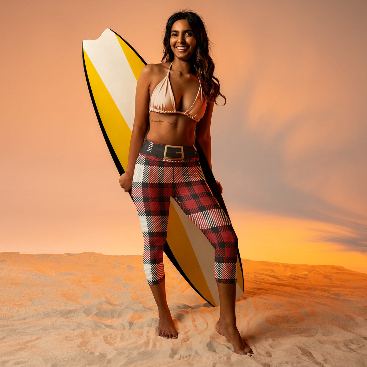 Santa's Tartan Yoga Capris
