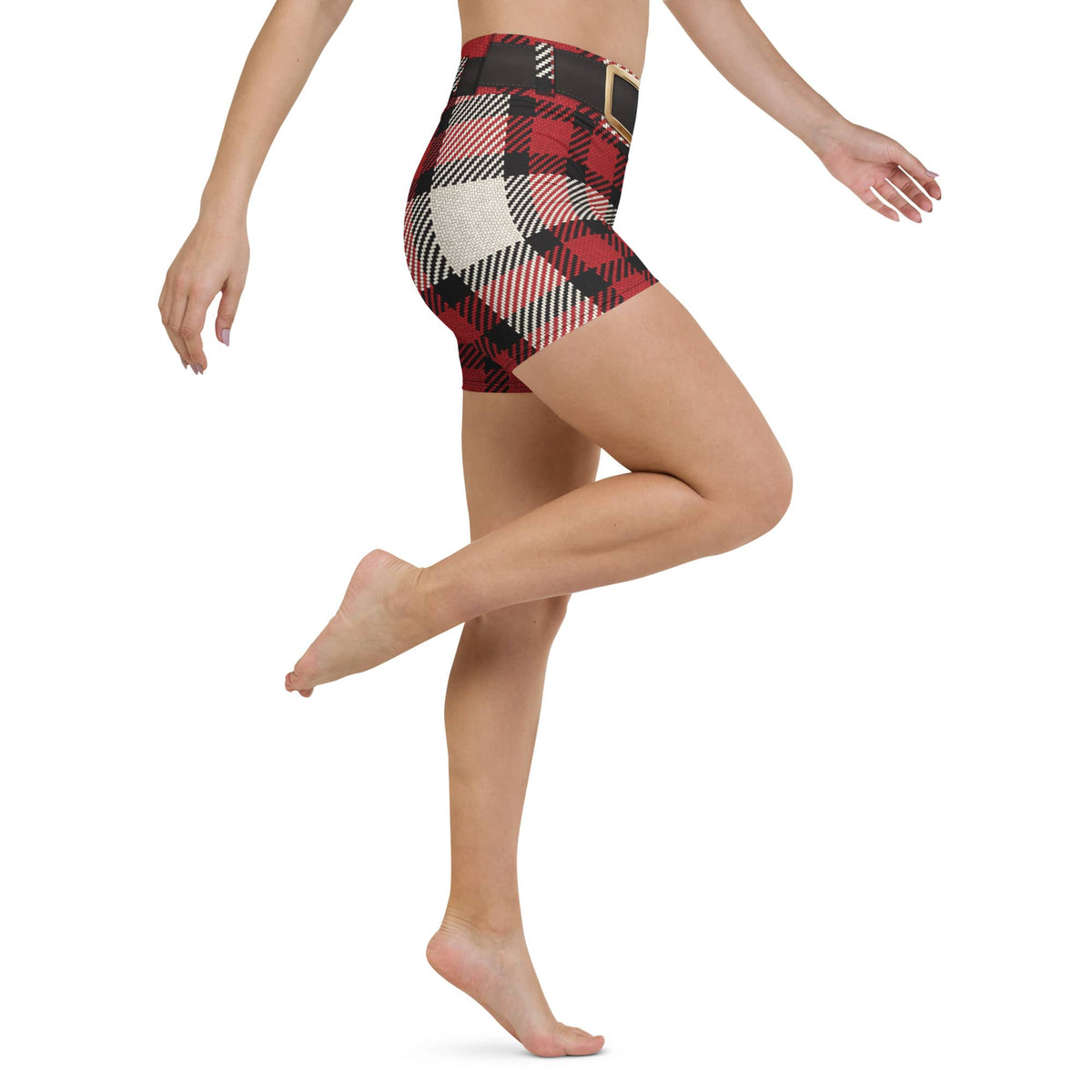 Santa's Tartan Yoga Shorts