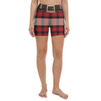 Santa's Tartan Yoga Shorts