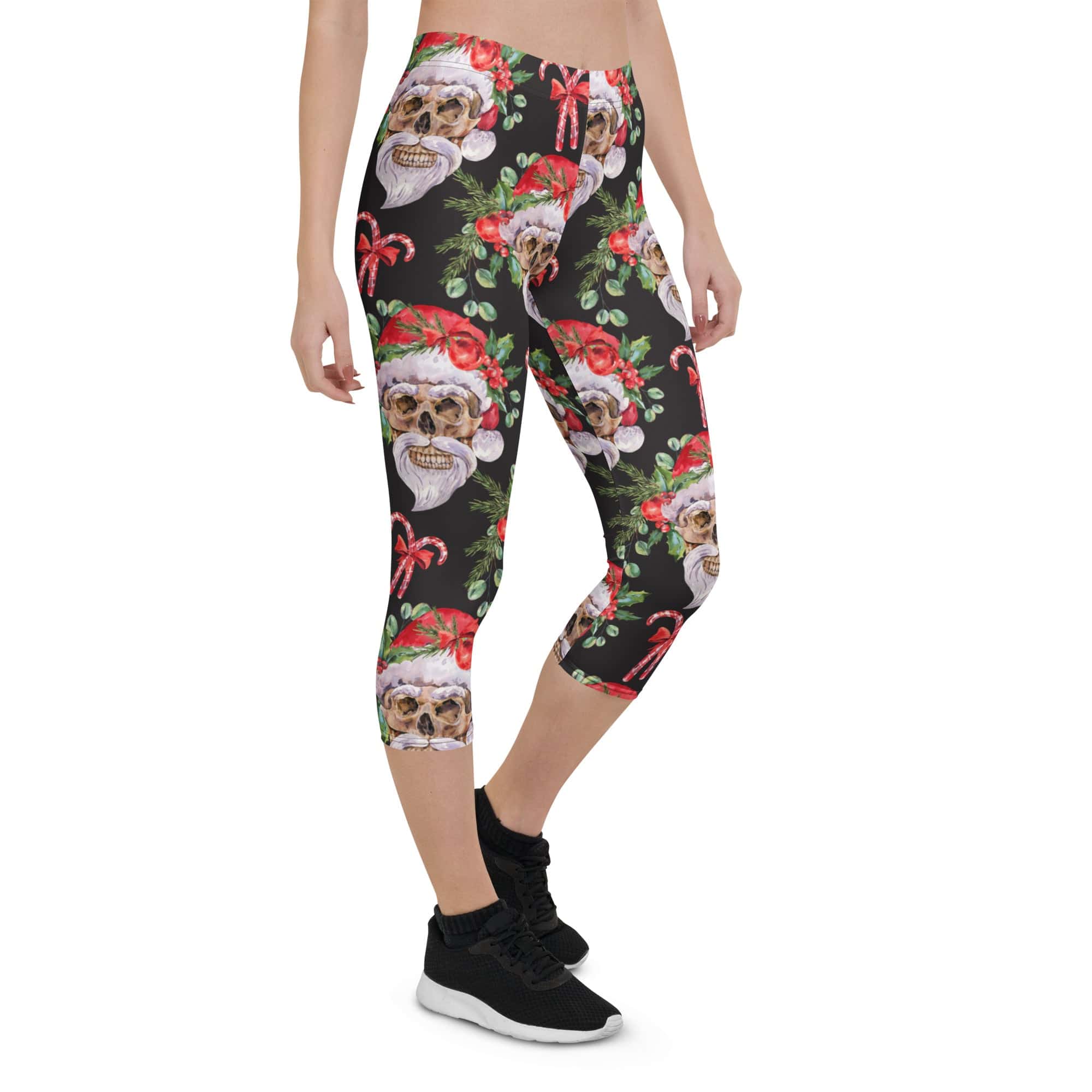 Santa Skull Christmas Capris