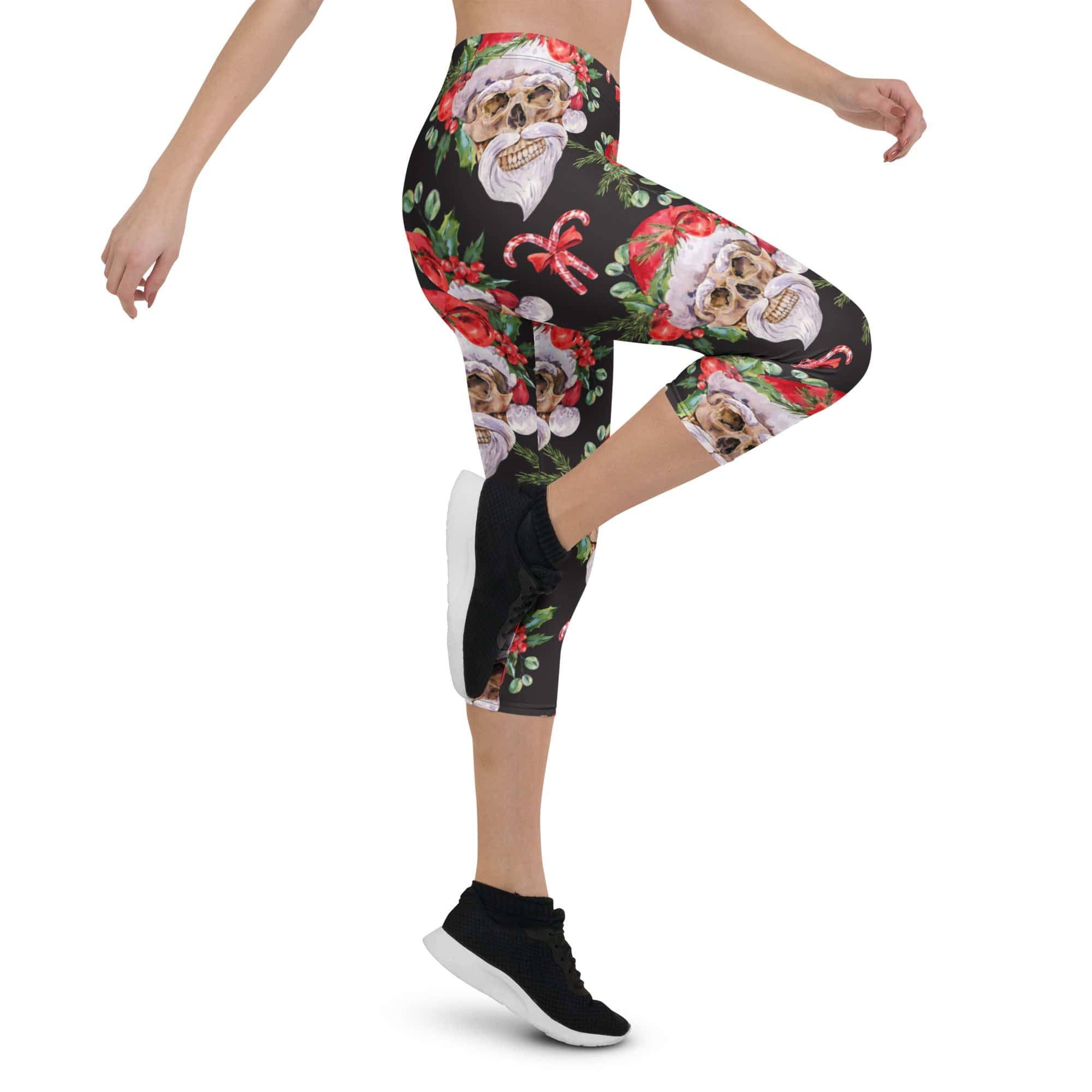 Santa Skull Christmas Capris