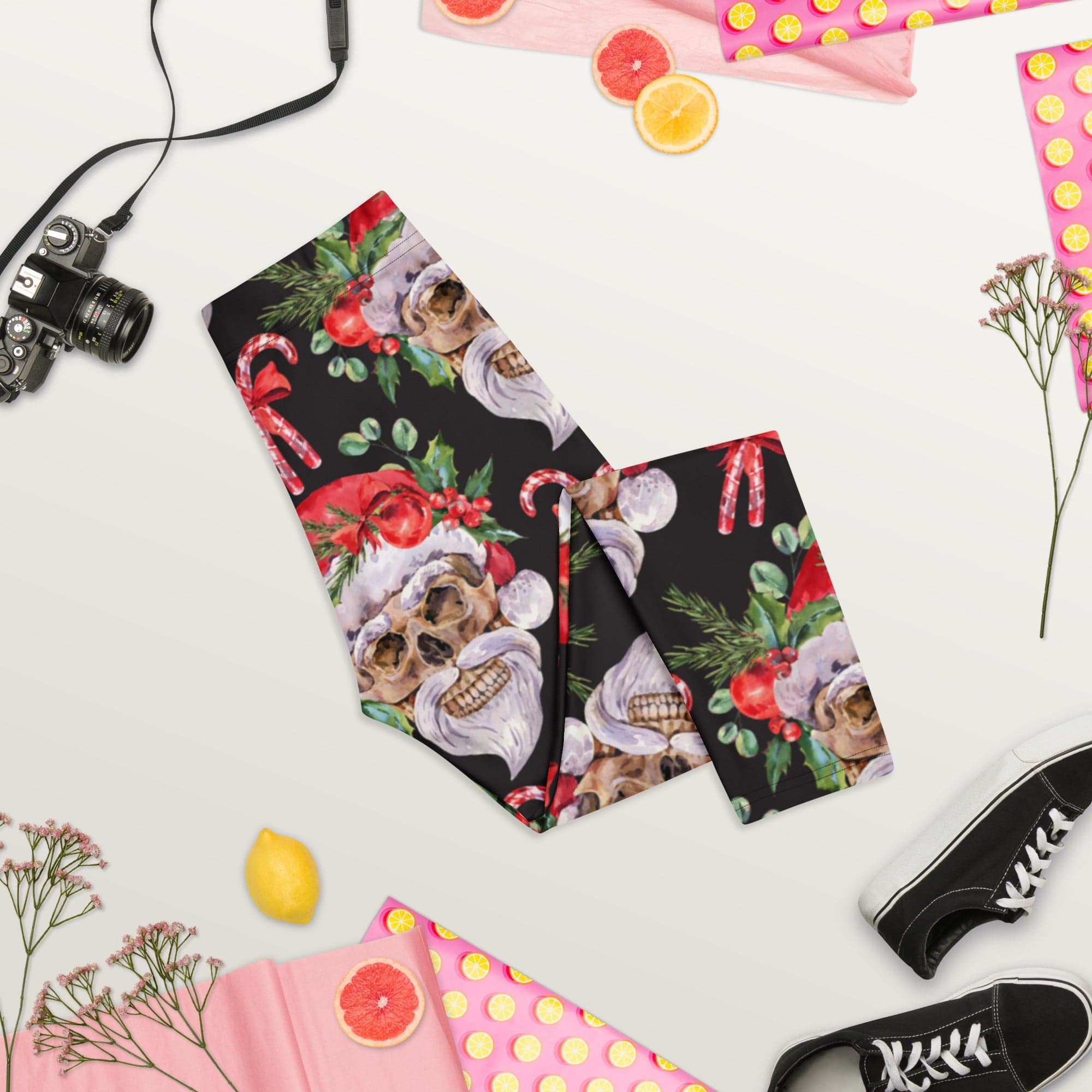 Santa Skull Christmas Capris