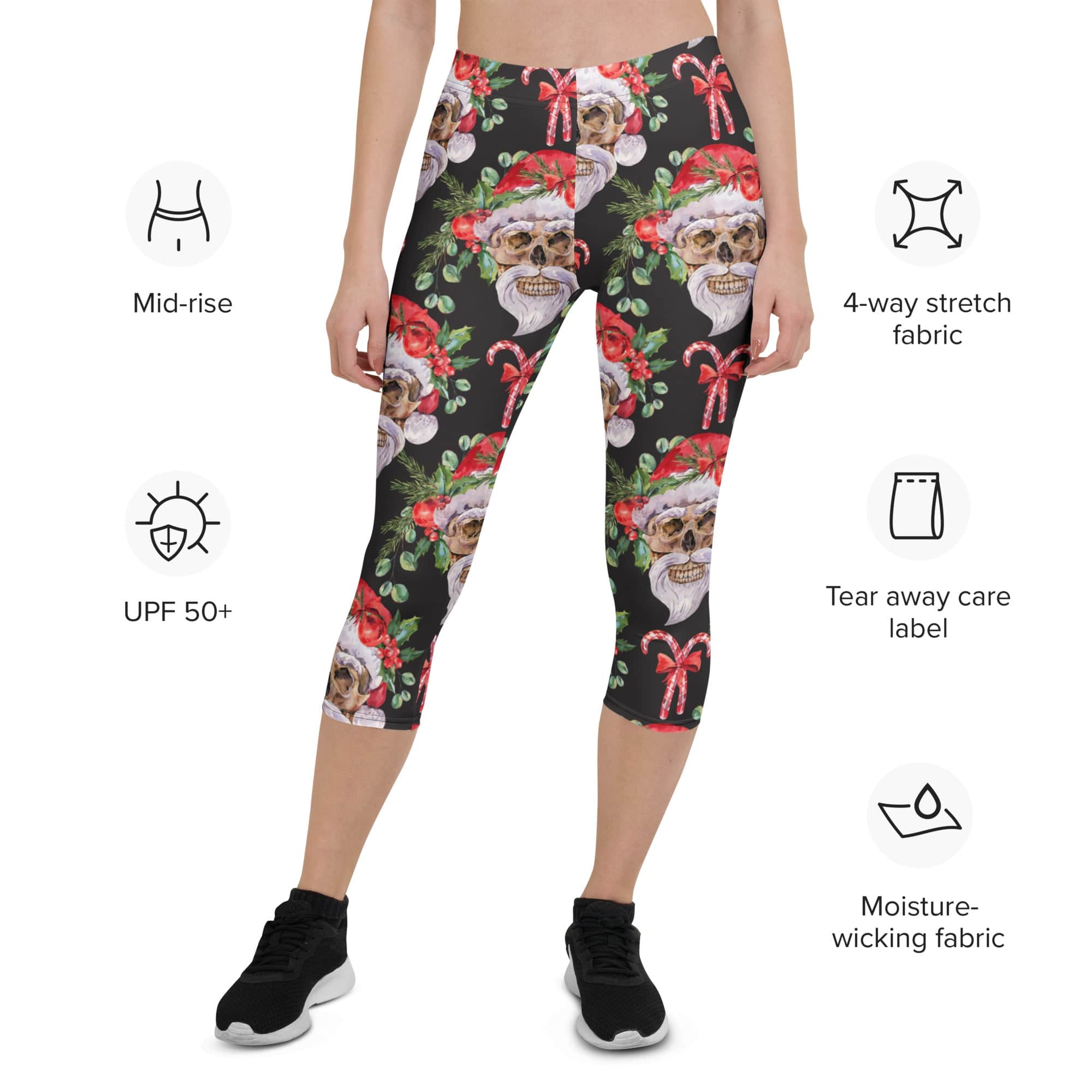 Santa Skull Christmas Capris