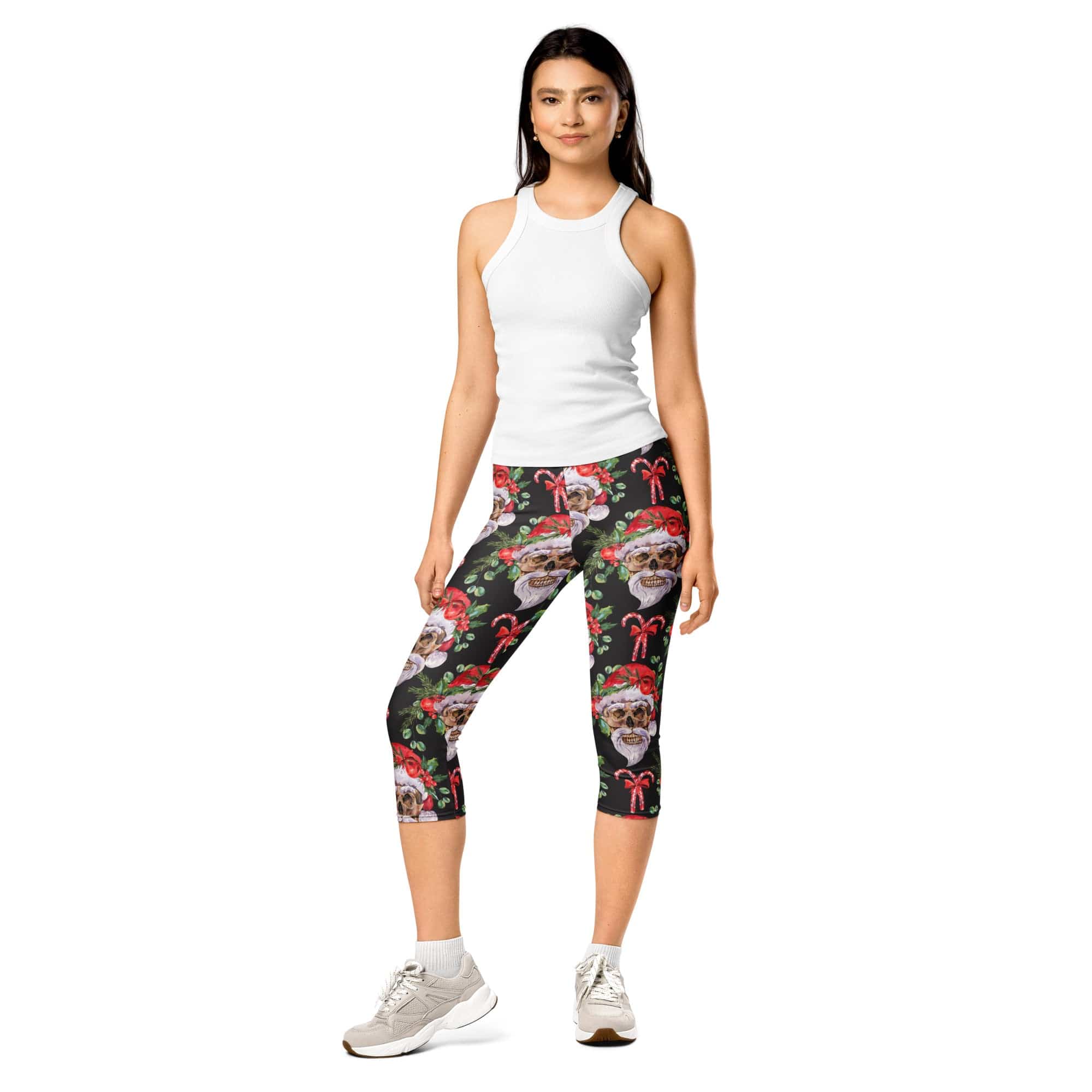 Santa Skull Christmas Capris