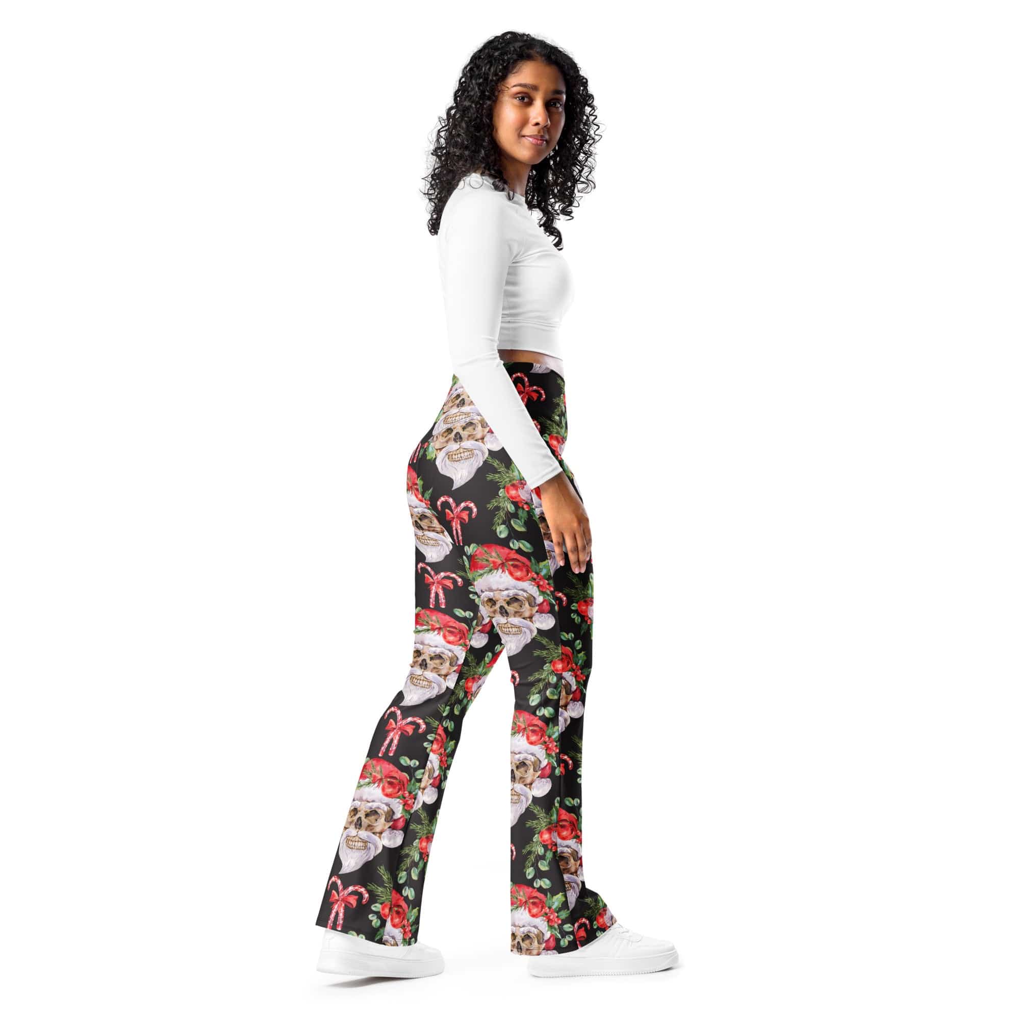 Santa Skull Christmas Flare Leggings