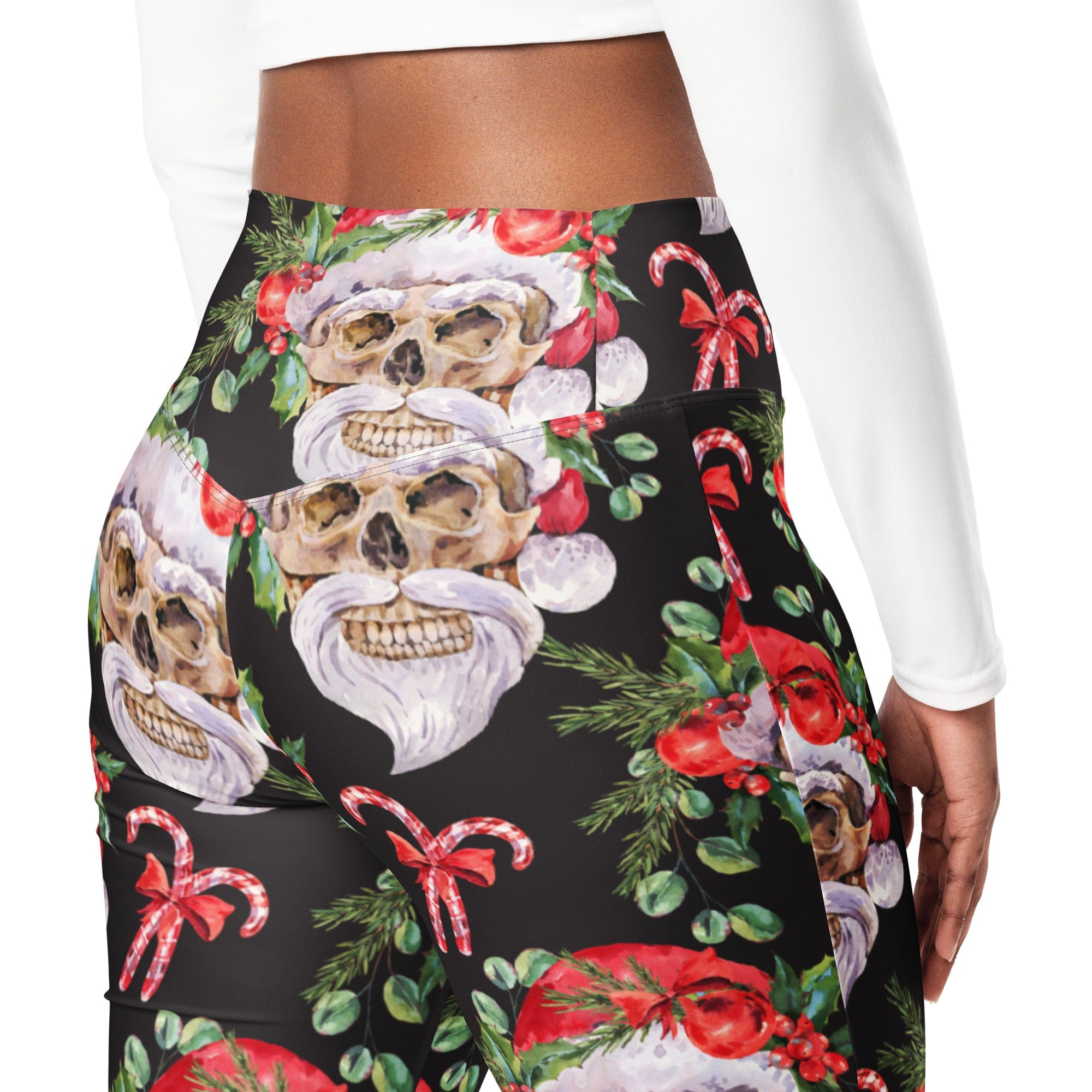 Santa Skull Christmas Flare Leggings