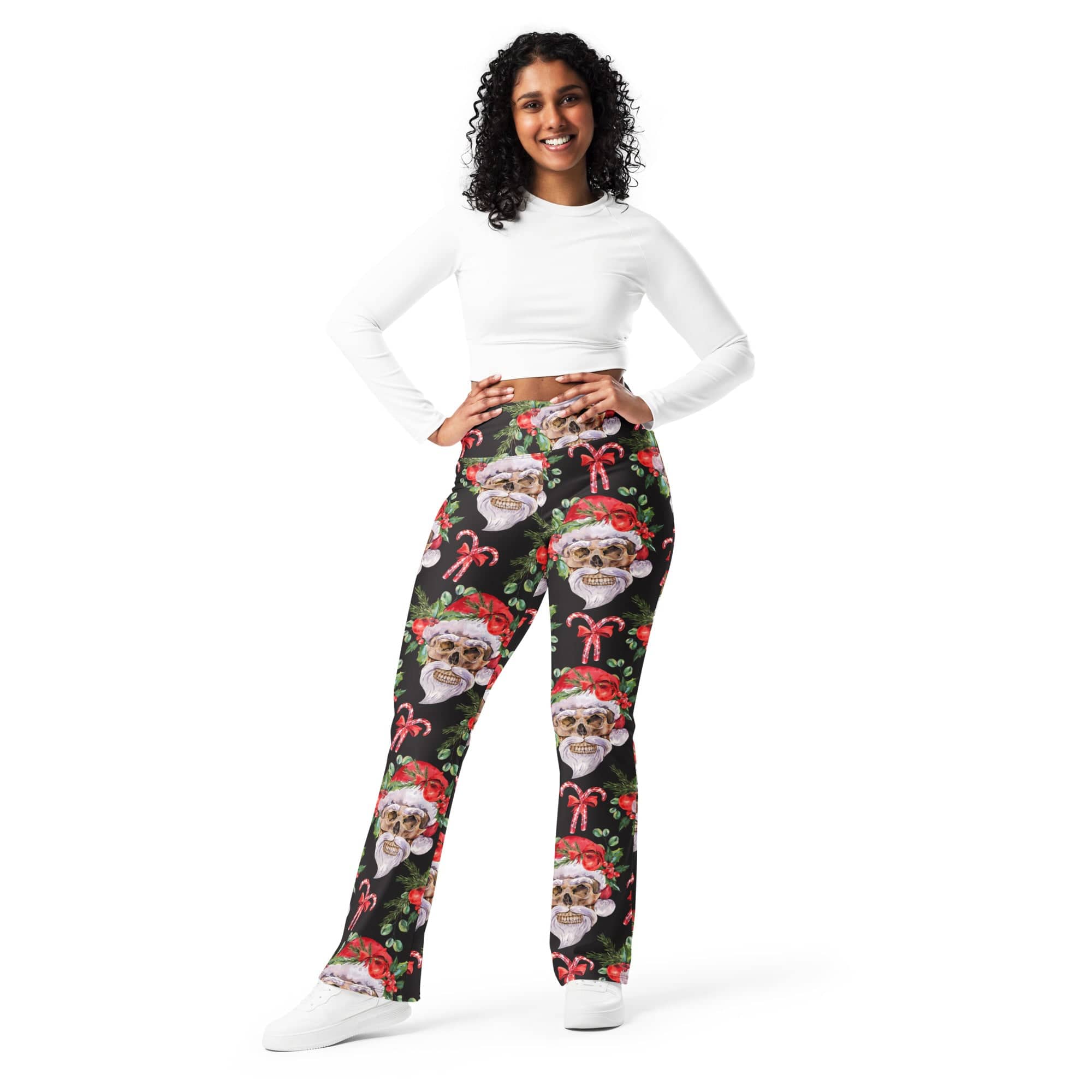 Santa Skull Christmas Flare Leggings