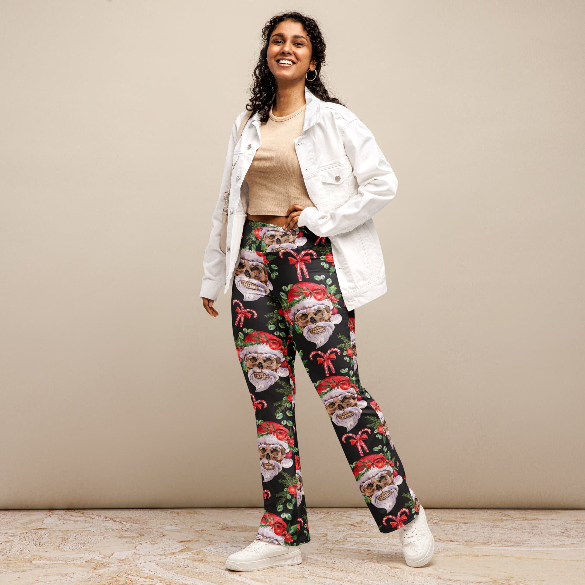 Santa Skull Christmas Flare Leggings