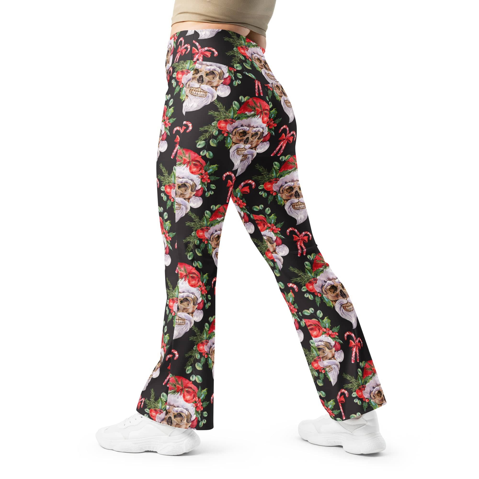Santa Skull Christmas Flare Leggings