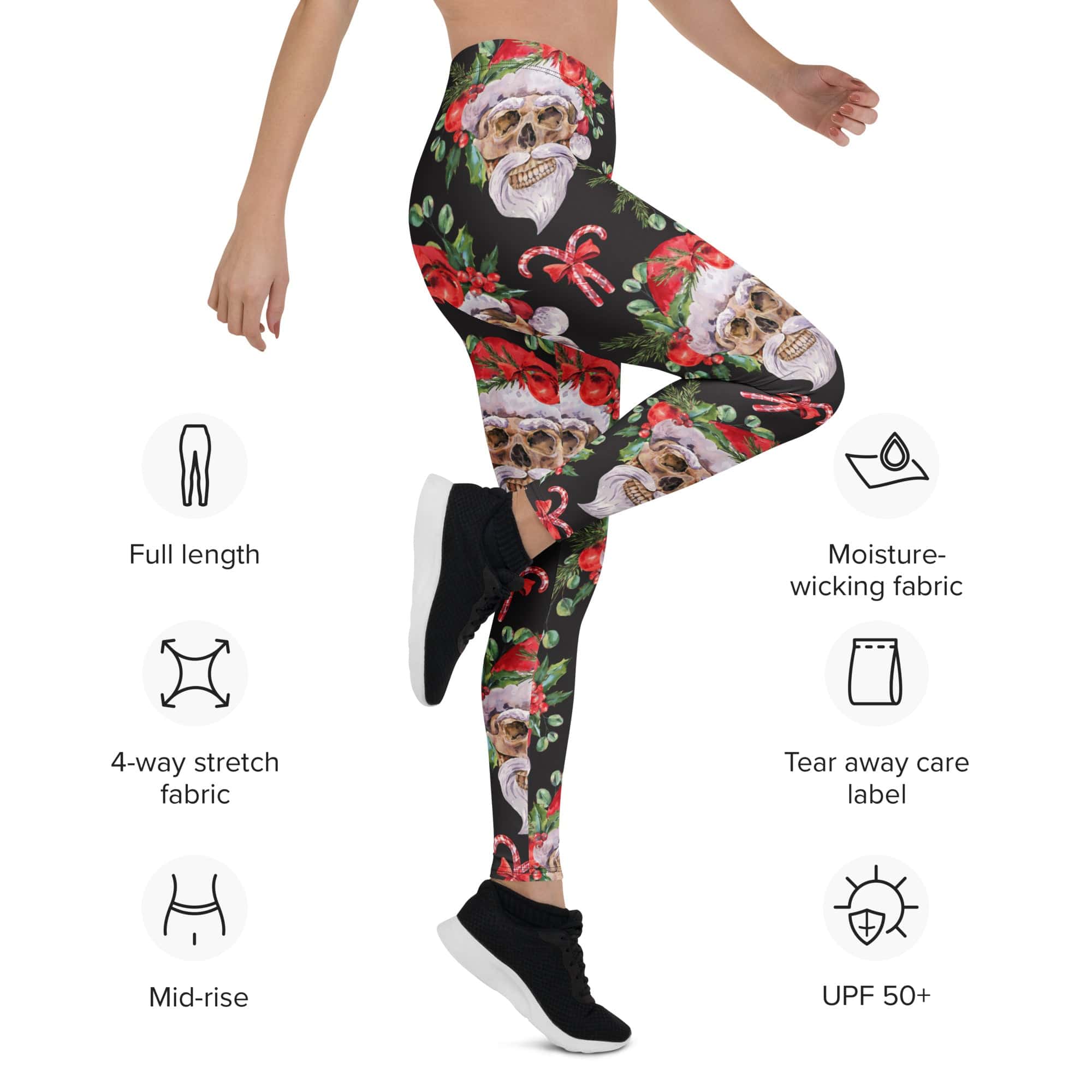 Santa Skull Christmas Leggings