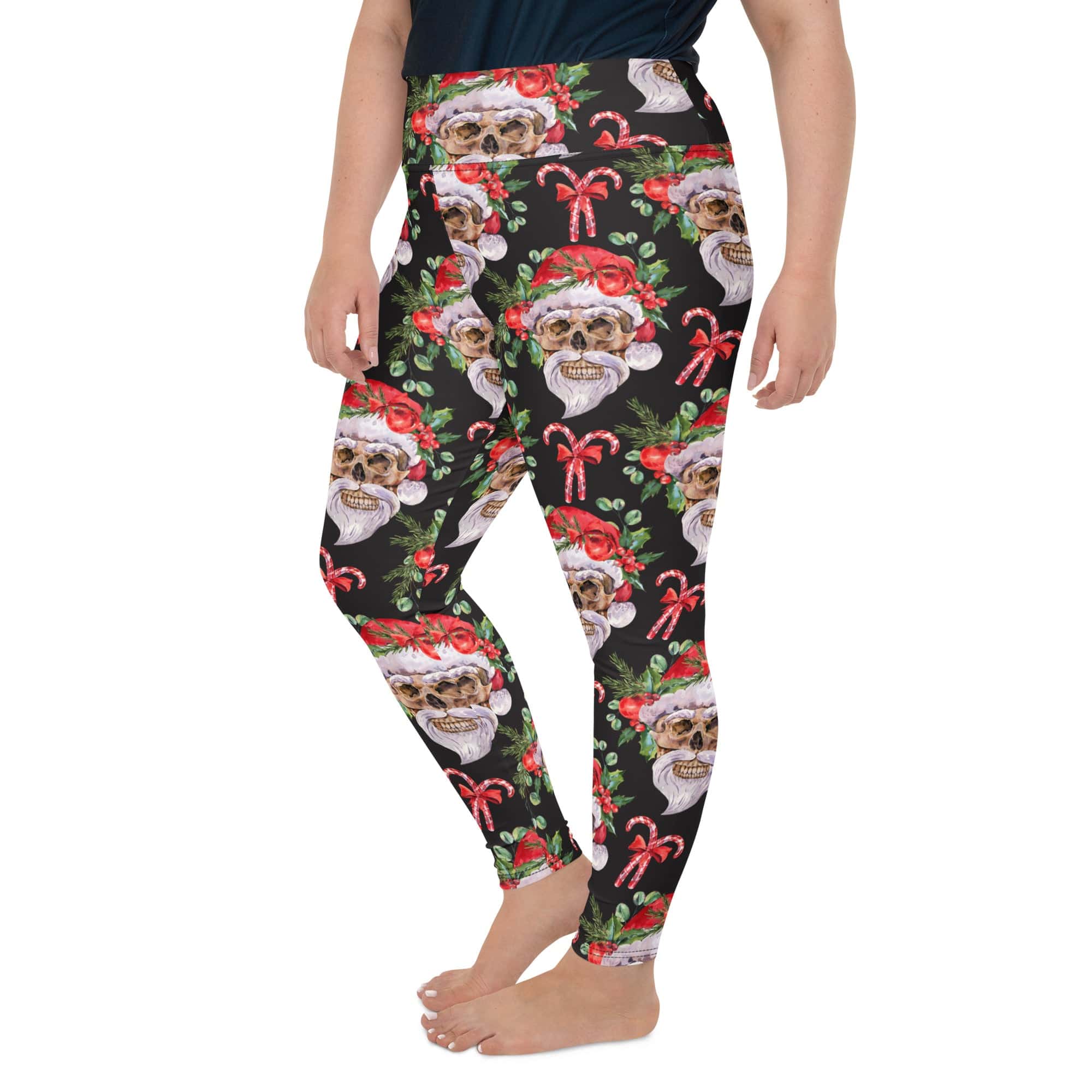 Santa Skull Christmas Plus Size Leggings