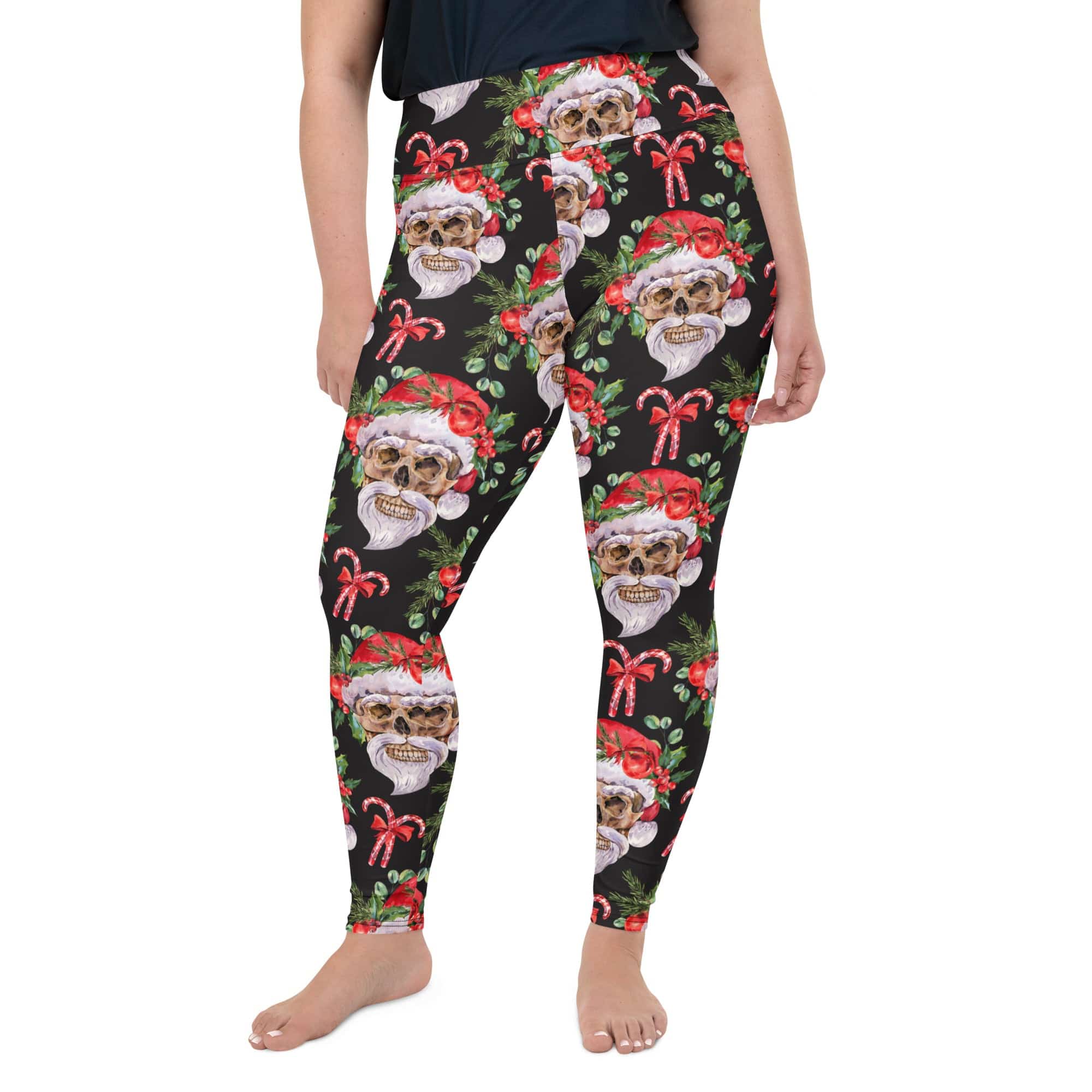 Santa Skull Christmas Plus Size Leggings