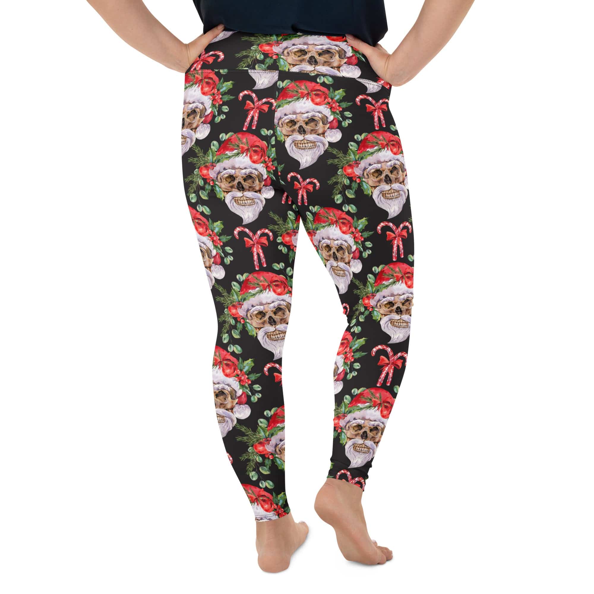 Santa Skull Christmas Plus Size Leggings