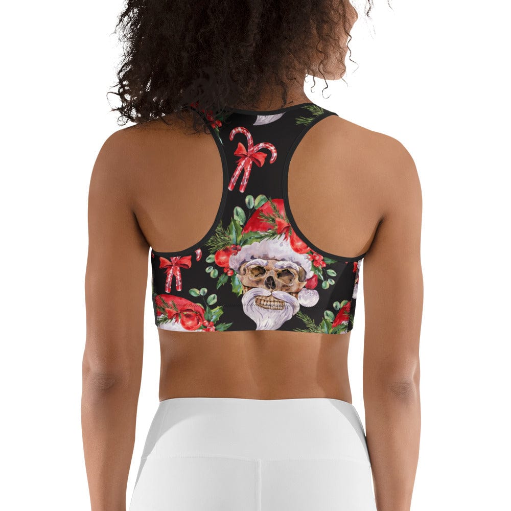 Santa Skull Christmas Sports Bra