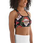 Santa Skull Christmas Sports Bra