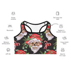 Santa Skull Christmas Sports Bra