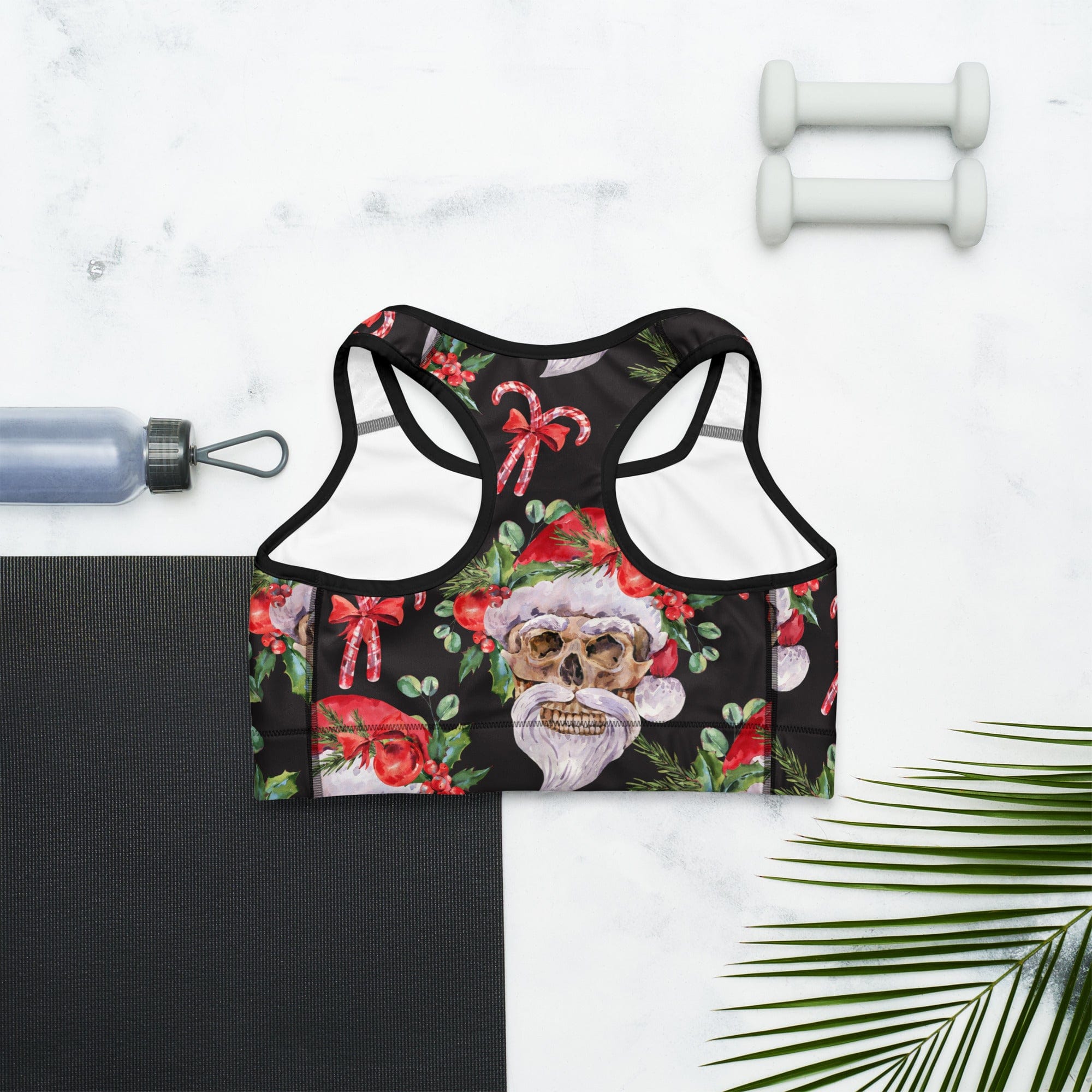 Santa Skull Christmas Sports Bra