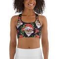 Santa Skull Christmas Sports Bra