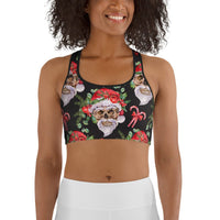 Santa Skull Christmas Sports Bra